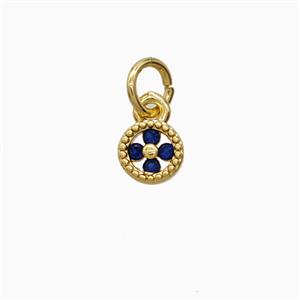 Copper Flower Pendant Pave Zirconia Gold Plated, approx 5.5mm [FD26388]