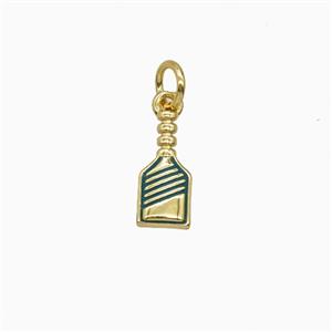 Copper Pickleball Paddle Pendant Sports Enamel Gold Plated, approx 5-12mm [FD26393]