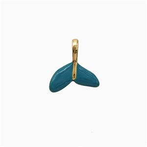 Copper Shark-Tail Pendant Enamel Gold Plated, approx 9-10mm [FD26395]