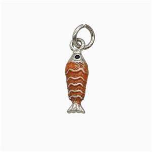 Copper Fish Pendant Painted Platinum Plated, approx 4.5-12mm [FD26398]