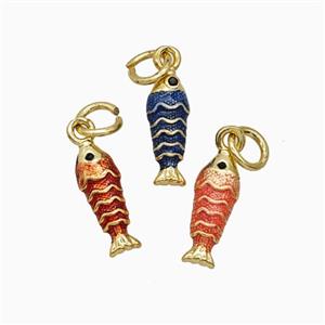 Copper Fish Pendant Painted Gold Plated Mixed, approx 4.5-12mm [FD26405]