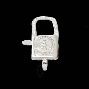 Copper Lobster Clasp Spiral Shiny Silver, approx 11-17mm [FD26431]