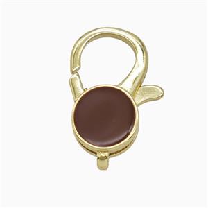 Copper Lobster Clasp Enamel Gold Plated, approx 13-20mm [FD26443]