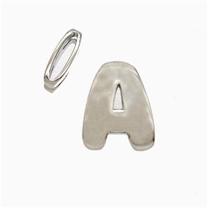 Copper letter Bead, Platinum Plated, approx 8-14mm, 1.6-10mm hole [FD26479]