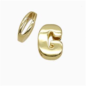 Copper letter Bead, Gold Plated, approx 8-14mm, 1.6-10mm hole [FD26512]