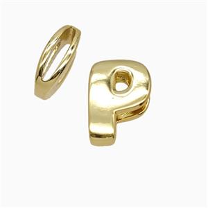 Copper letter Bead, Gold Plated, approx 8-14mm, 1.6-10mm hole [FD26521]