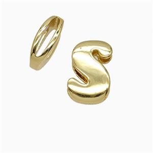 Copper letter Bead, Gold Plated, approx 8-14mm, 1.6-10mm hole [FD26524]