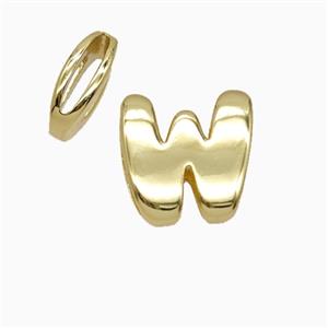 Copper Letter-W Beads Flat Hole Gold Plated, approx 8-14mm, 1.6-10mm hole [FD26528]