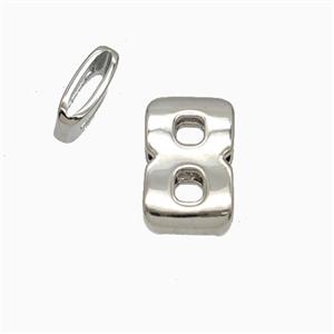 Copper Number-8 Beads Flat Hole Platinum Plated, approx 5-14mm, 1.6-10mm hole [FD26541]