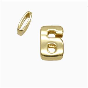 Copper Number-6 Beads Flat Hole Gold Plated, approx 5-14mm, 1.6-10mm hole [FD26550]