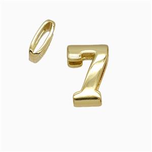 Copper Number-7 Beads Flat Hole Gold Plated, approx 5-14mm, 1.6-10mm hole [FD26551]