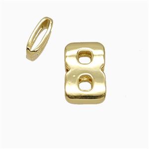 Copper Number-8 Beads Flat Hole Gold Plated, approx 5-14mm, 1.6-10mm hole [FD26552]