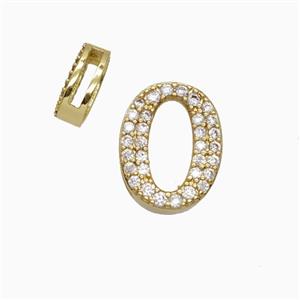 Copper Number-0 Beads Pave Zirconia Flat Hole Gold Plated, approx 7-14mm, 1.6-10mm hole [FD26566]