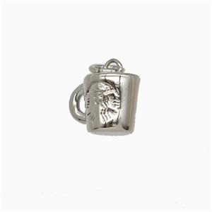 Copper Bottle Pendant Drink Cup Platinum Plated, approx 8-10mm [FD26598]