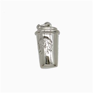 Copper Bottle Pendant Drink Cup Platinum Plated, approx 9-14mm [FD26600]