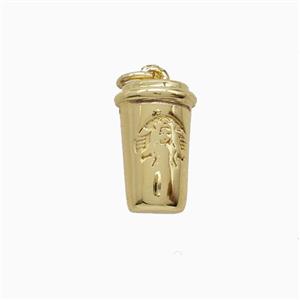 Copper Bottle Pendant Drink Cup Gold Plated, approx 9-14mm [FD26601]