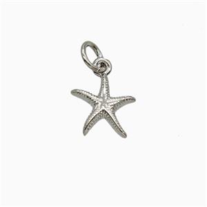 Copper Starfish Pendant Platinum Plated, approx 9mm [FD26604]