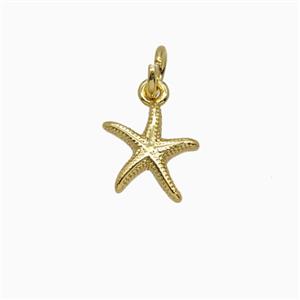Copper Starfish Pendant Gold Plated, approx 9mm [FD26605]