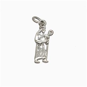 Copper Jesus Pendant Platinum Plated, approx 7-15mm [FD26606]