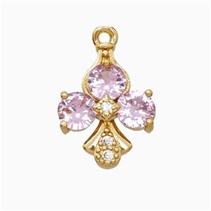 ACE of Clubs Copper Pendant Pave Crystal Glass Gold Plated, approx 12-16mm [FD26666]