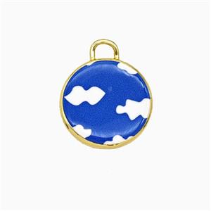 Copper Circle Pendant Painted Cloudy Gold Plated, approx 17mm [FD26733]