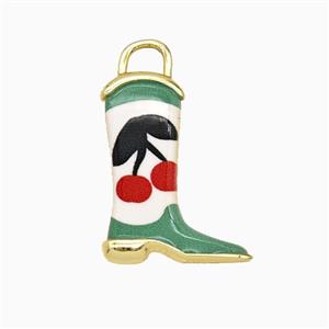 Copper Cowboy Boots Pendant Painted Gold Plated, approx 14-19mm [FD26761]