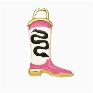 Copper Cowboy Boots Pendant Painted Gold Plated, approx 14-19mm [FD26765]