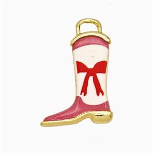 Copper Cowboy Boots Pendant Painted Gold Plated, approx 14-19mm [FD26772]