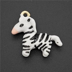 Copper Horse Pendant Enamel Gold Plated, approx 15-19mm [FD26783]