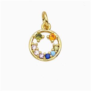 Copper Flower Pendant Pave Zirconia Gold Plated, approx 9mm [FD26804]
