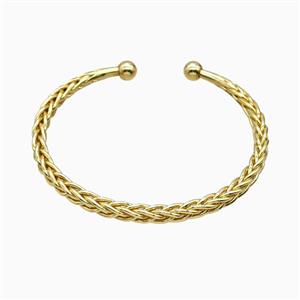 Copper Bangle Gold Plated, approx 5mm, 55-60mm dia [FD26838]