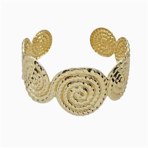 Copper Bangle Spiral Gold Plated, approx 30mm, 60mm dia [FD26839]