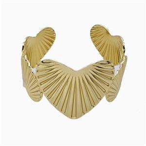 Copper Heart Bangle Gold Plated, approx 25-35mm, 60mm dia [FD26840]