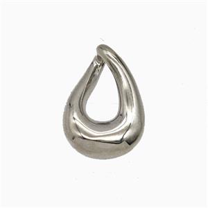 Copper Teardrop Pendant Platinum Plated, approx 12-18mm [FD26841]