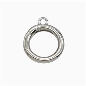 Copper Carabiner Clasp Platinum Plated, approx 15mm [FD26843]
