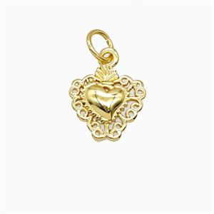 Copper Sacred Heart Pendant Gold Plated, approx 11mm [FD26860]