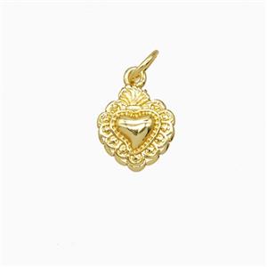 Copper Sacred Heart Pendant Gold Plated, approx 9-11mm [FD26864]