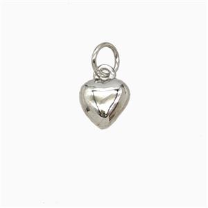 Copper Heart Pendant Platinum Plated, approx 7mm [FD26867]