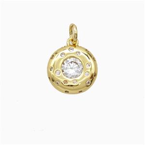 Copper Sun Pendant Pave Zirconia Gold Plated, approx 12mm [FD26870]