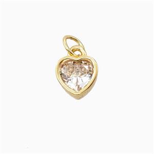 Copper Heart Pendant Pave Zirconia Gold Plated, approx 7mm [FD26875]