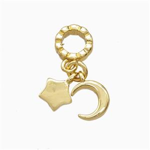 Copper Moon And Star Pendant Gold Plated, approx 6mm, 6-7mm, 7mm dia [FD26881]