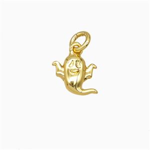 Halloween Ghost Charms Copper Pendant Gold Plated, approx 6-7mm [FD26890]