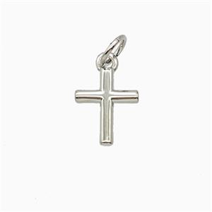 Copper Cross Pendant Platinum Plated, approx 8-11mm [FD26891]