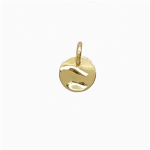 Copper Circle Pendant Flat Gold Plated, approx 6mm [FD26896]
