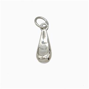 Copper Teardrop Pendant Platinum Plated, approx 5-11mm [FD26899]