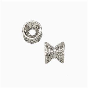 Copper Beadcaps Double Platinum Plated, approx 6mm [FD26903]