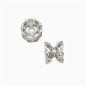 Copper Beadcaps Double Platinum Plated, approx 6mm [FD26905]