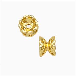 Copper Beadcaps Double Gold Plated, approx 6mm [FD26906]