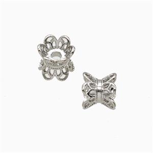 Copper Beadcaps Double Platinum Plated, approx 7mm [FD26907]