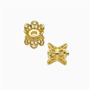 Copper Beadcaps Double Gold Plated, approx 7mm [FD26908]